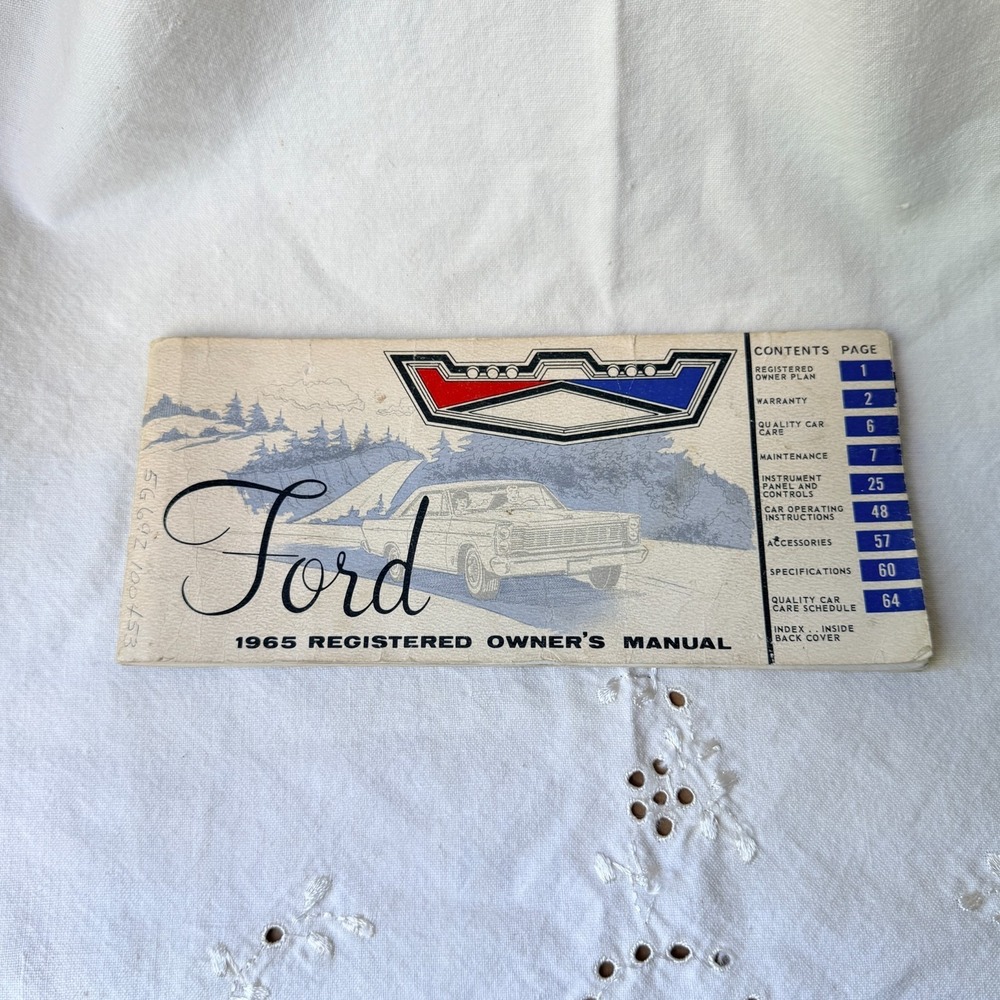 1965 Ford Original Registered Owners Manual User Operator Guide OEM Vintage